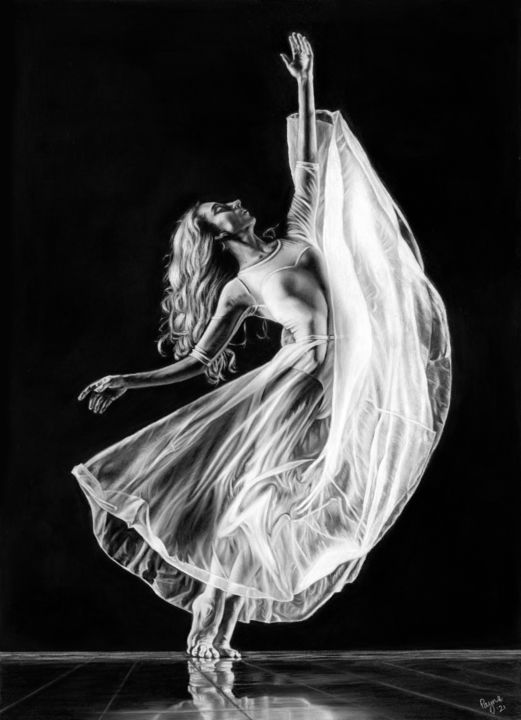 Dessin intitulée "Dancer" par Teresa Payne Art, Œuvre d'art originale, Pastel Monté sur Autre panneau rigide