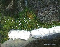 Schilderij getiteld "Between a Rock and…" door Teresa Turner, Origineel Kunstwerk, Olie