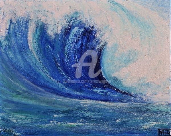 Schilderij getiteld "SURF II" door Teresa Wegrzyn, Origineel Kunstwerk, Acryl