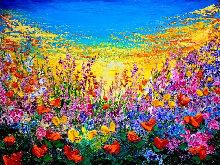 Painting titled "COLOR MY WORLD" by Teresa Wegrzyn, Original Artwork