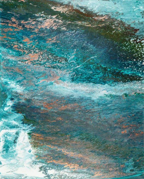 Peinture intitulée "Coral Reef" par Terrance Longtin, Œuvre d'art originale, Acrylique