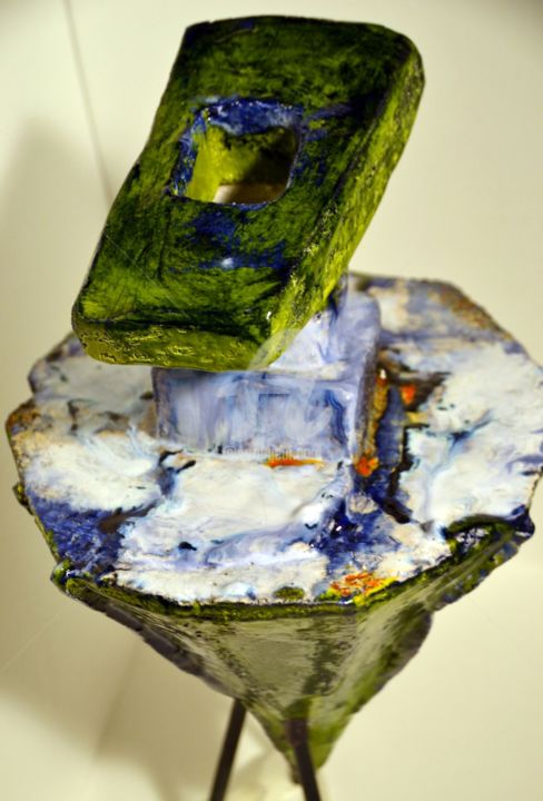 Design intitulée "vase tripode" par Gerard Leclercq, Œuvre d'art originale, Argile