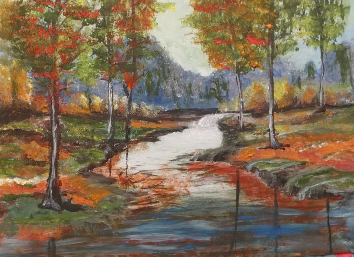 Painting titled "Seasons" by Terri Da Silva, Original Artwork, Acrylic