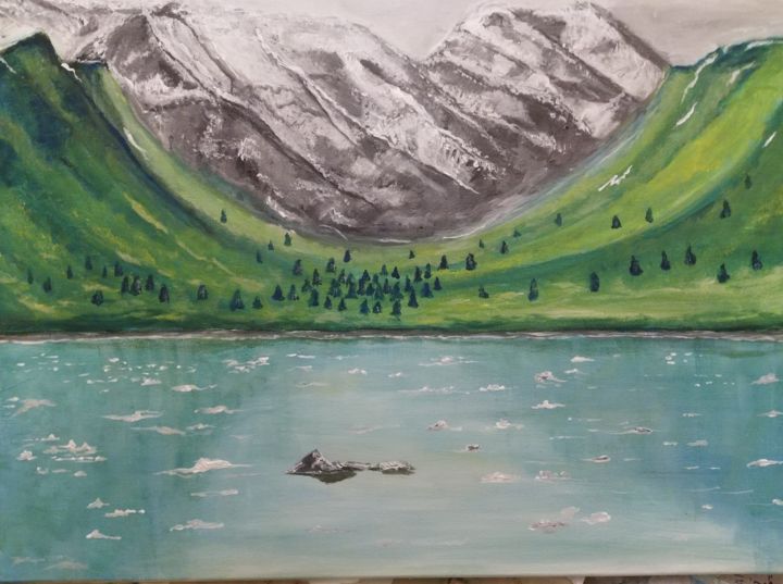 Painting titled "Alaska" by Terri Da Silva, Original Artwork, Acrylic