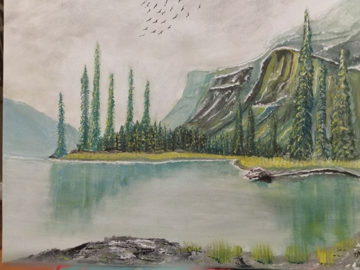 Painting titled "Spirit Island" by Terri Da Silva, Original Art, Acrylic