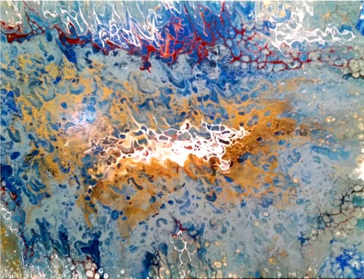 Painting titled "City On Fire" by Terrance Longtin, Original Art, Acrylic