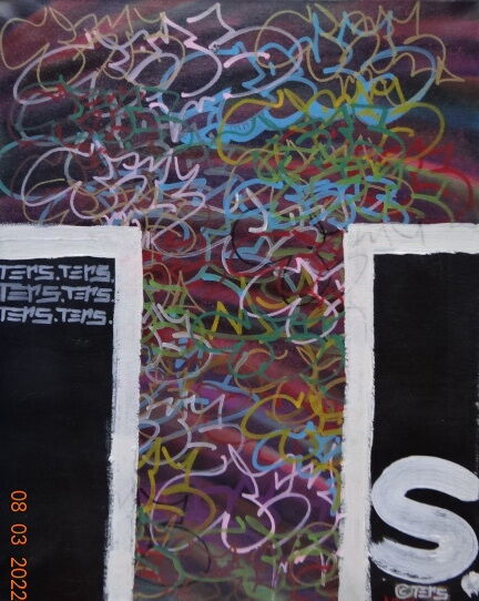 "T LIKE TERS" başlıklı Tablo Ters Graffiti - Street Art tarafından, Orijinal sanat, Akrilik