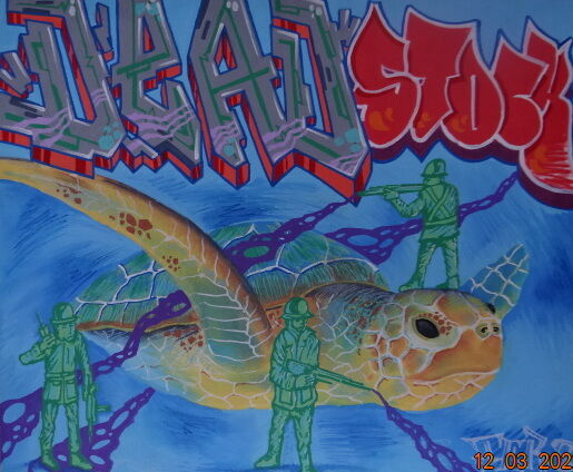 Schilderij getiteld "DEAD STOCK" door Ters Graffiti - Street Art, Origineel Kunstwerk, Acryl