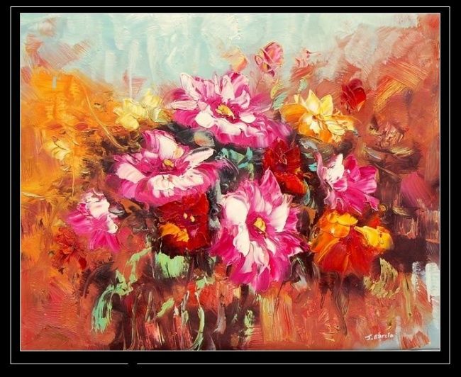 Malarstwo zatytułowany „Fleurs de floraison…” autorstwa Tessa Ferrer, Oryginalna praca