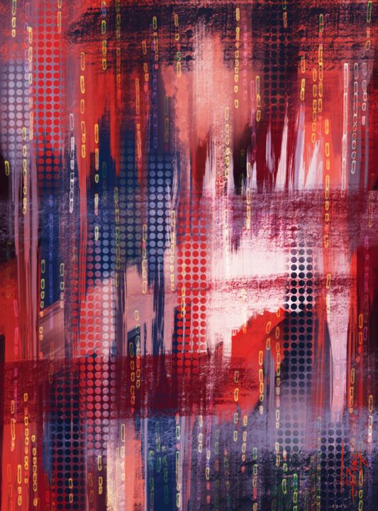 Digital Arts titled "Pain.Matrix failure." by Tetiana Blyzenko, Original Artwork, Digital Painting