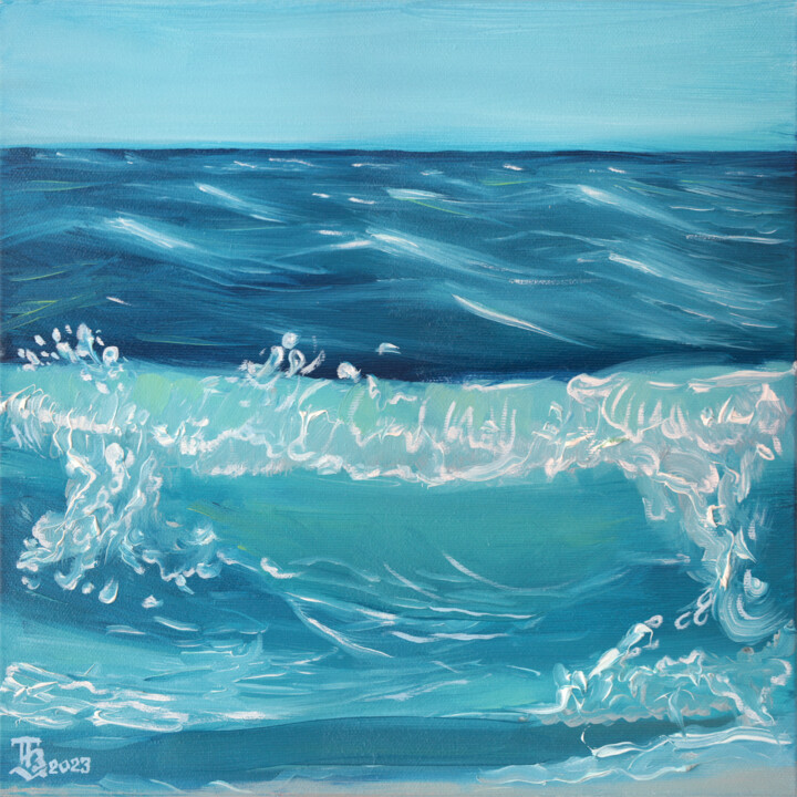 Malerei mit dem Titel "Sea" von Tetiana Bogdanova, Original-Kunstwerk, Öl Auf Keilrahmen aus Holz montiert