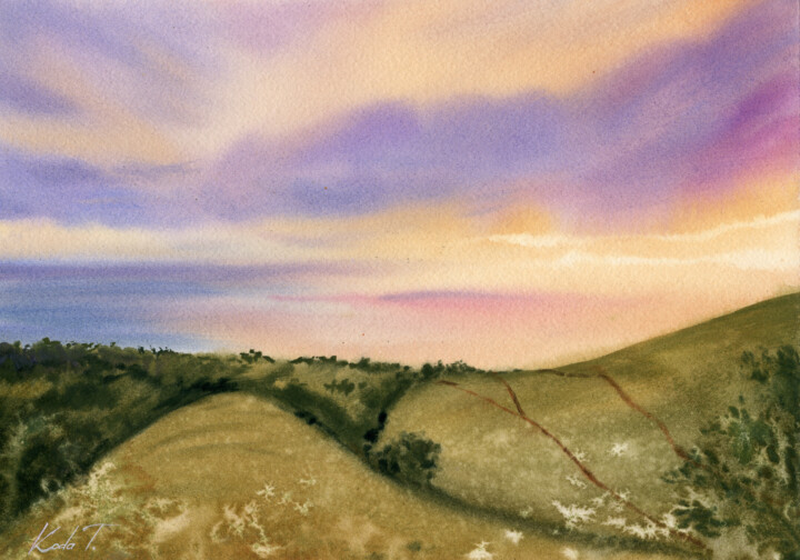 Peinture intitulée "Field of dreams" par Tetiana Koda, Œuvre d'art originale, Aquarelle