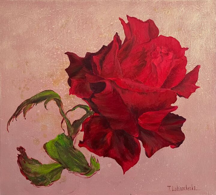 Картина под названием "Red velvet" - Tetiana Lukianchenko, Подлинное произведение искусства, Акрил