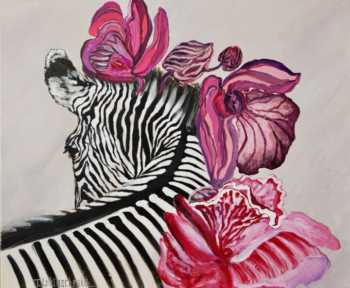Картина под названием "Perpetual pink" - Tetiana Lukianchenko, Подлинное произведение искусства, Акрил