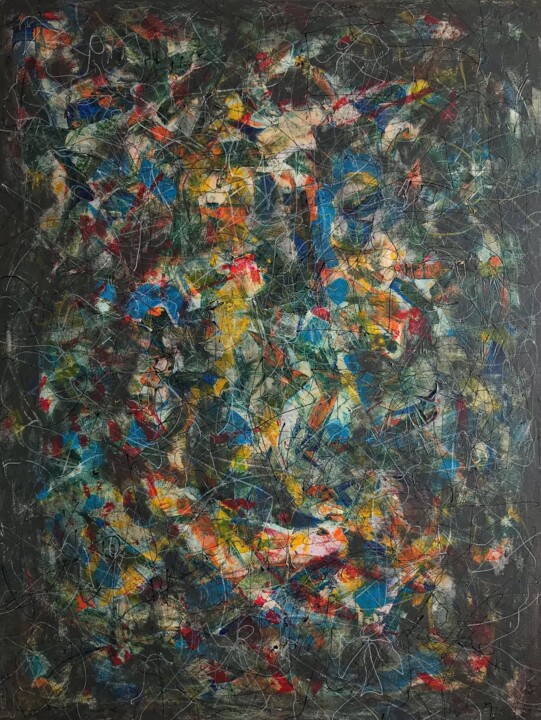 Painting titled "«In tutela sui ange…" by Tetiana Marchuk, Original Artwork, Acrylic Mounted on Wood Stretcher frame