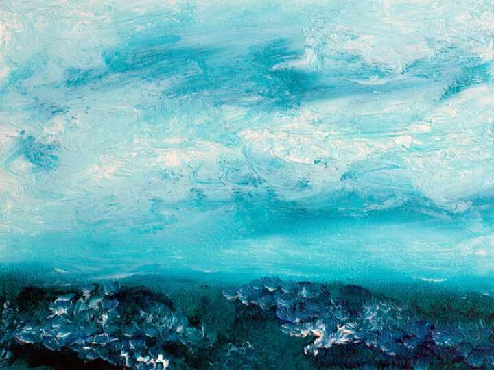 Navy Abstract Art Painting, Painting by Tetiana Surshko (SurshkoArt) Artmajeur