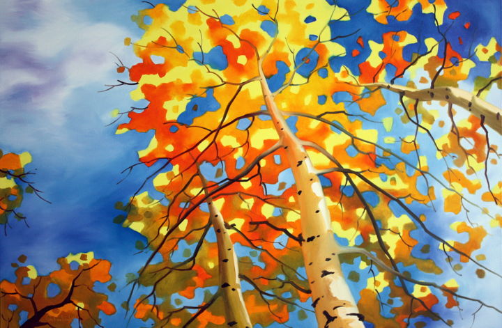 Painting titled "herfst" by Tetiana Gorbachenko, Original Artwork, Oil