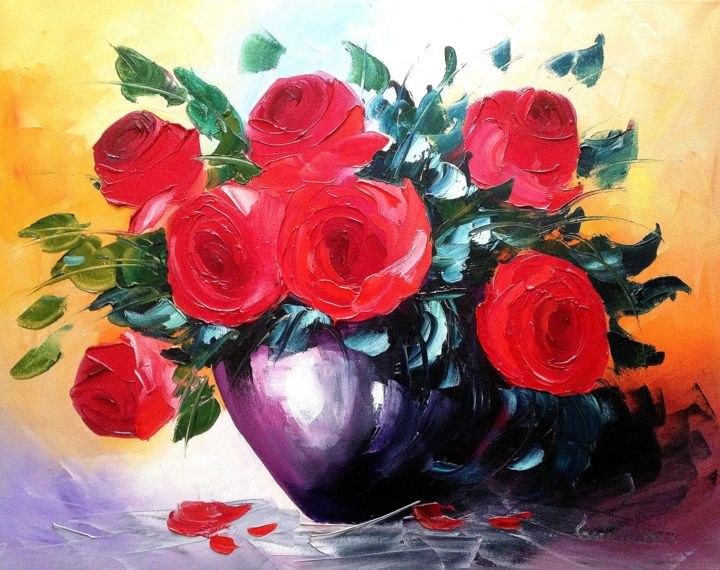 Pintura intitulada "Palette Knife Origi…" por Tetiana Gorbachenko, Obras de arte originais, Óleo