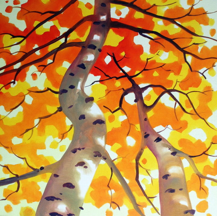 Malerei mit dem Titel "Autumn - Original O…" von Tetiana Gorbachenko, Original-Kunstwerk, Öl