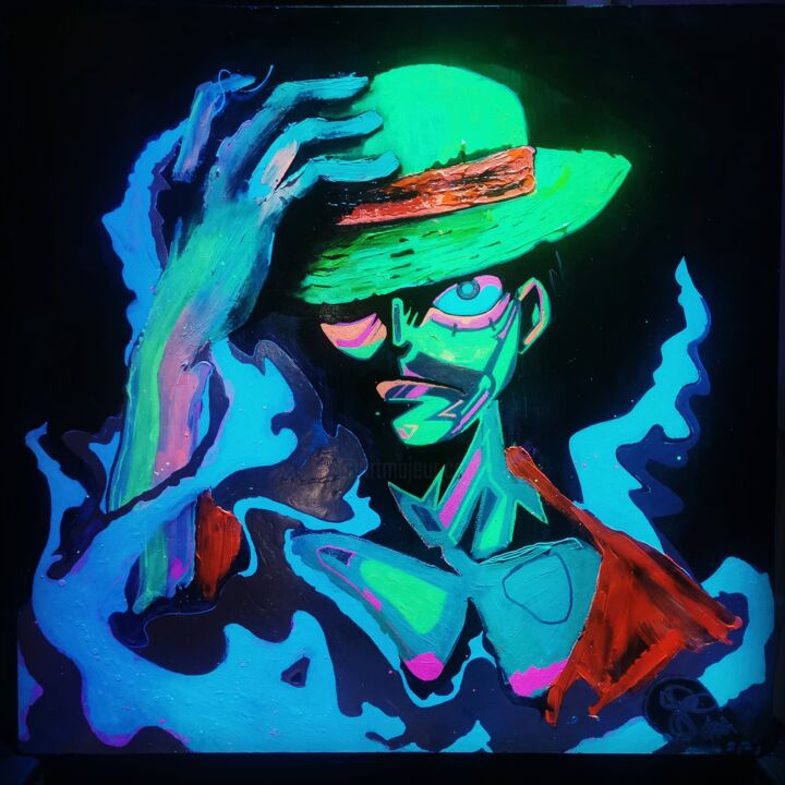 Painting titled "Luffy" by Tetra Riom, Original Artwork, Acrylic