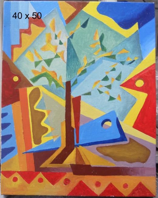 Painting titled "Tree" by Tevdoradze, Original Artwork