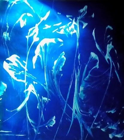 Malarstwo zatytułowany „Bleu nuit” autorstwa Teve Créations., Oryginalna praca, Akryl Zamontowany na Drewniana rama noszy