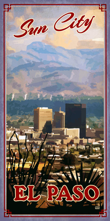 Arts numériques intitulée "El Paso Texas" par Jim Sanders, Œuvre d'art originale