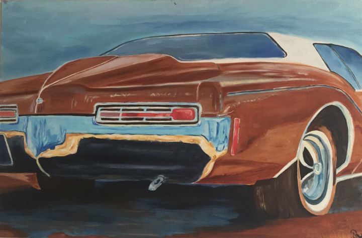 Painting titled "Buick Riviera de 19…" by Axelle Thabouret, Original Artwork
