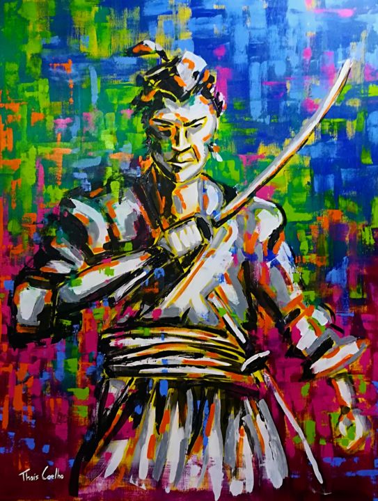 Pintura com tinta Samurai - Desenho, ai illustrator file