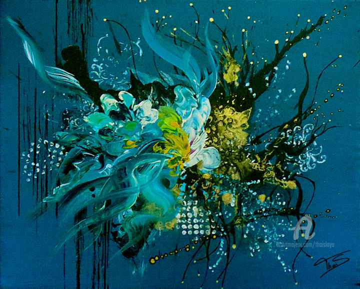 Ζωγραφική με τίτλο "Bloom" από Thaïs, Αυθεντικά έργα τέχνης, Ακρυλικό