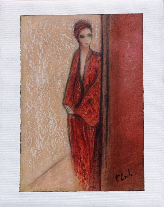 Drawing titled "Cassandre" by Thalie Cardo, Original Artwork, Pastel