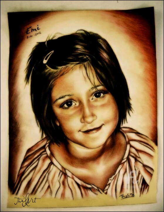 Painting titled "Emilia" by Thalita Tonon (SottoSopra), Original Artwork