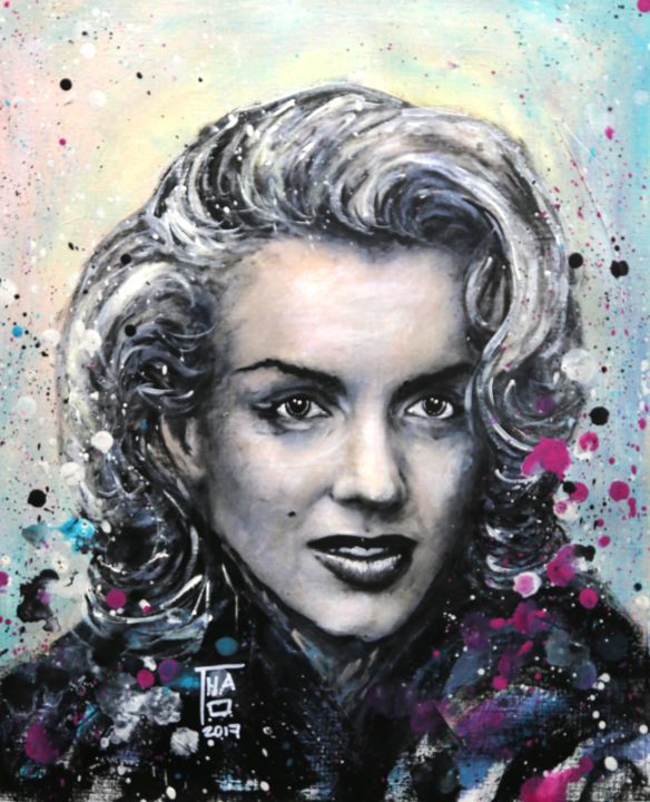 Painting titled "marilyn2.png" by Thao, Original Artwork, Acrylic