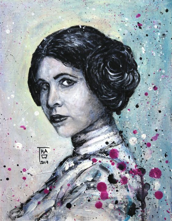 Pintura intitulada "Princess Leia" por Thao, Obras de arte originais, Acrílico