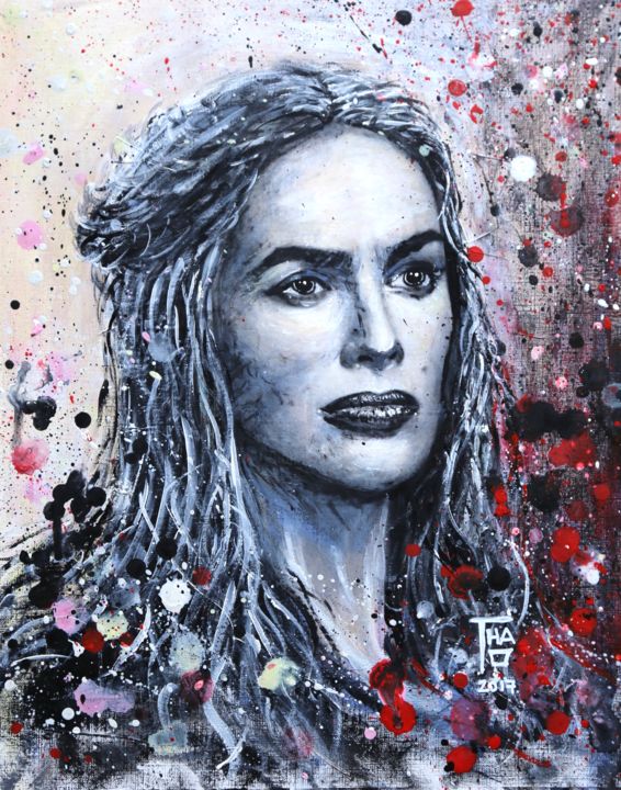 Painting titled "Cirsei Lannister" by Thao, Original Artwork, Acrylic