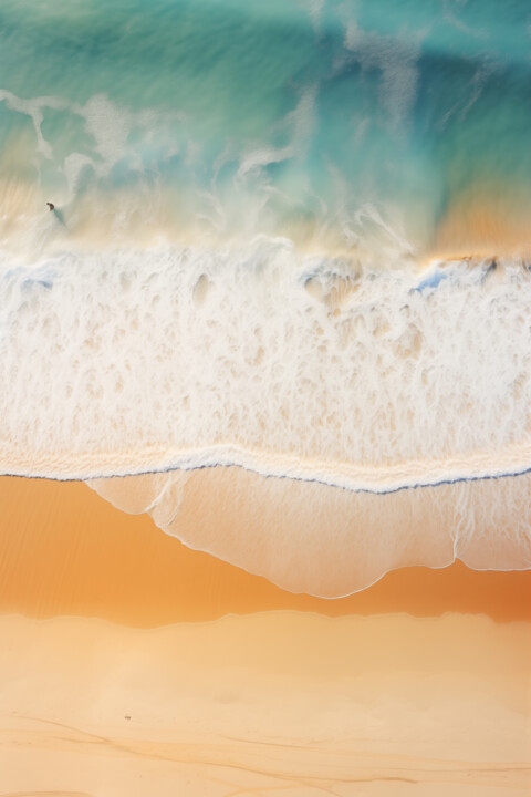 Digitale Kunst getiteld "The Beach 08" door Thapsus, Origineel Kunstwerk, AI gegenereerde afbeelding