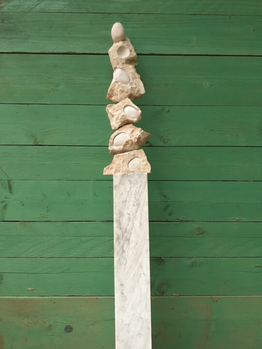 Sculpture titled "Génération spontanée" by Jean-Pierre Thaurenne, Original Artwork, Stone