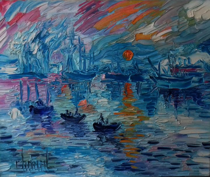 Painting titled "LE HAVRE" by Thierry Chanal, Original Artwork, Oil