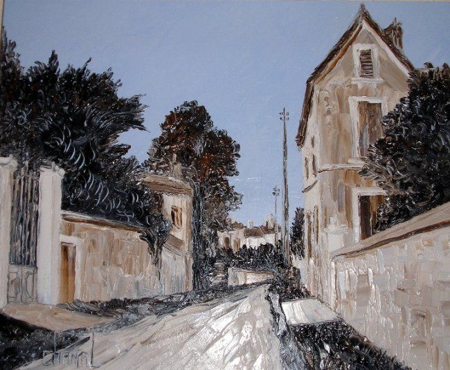 Painting titled "ROUTE D'ECULLY" by Thierry Chanal, Original Artwork