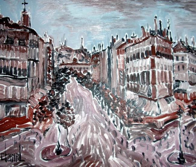 「PLACE GABRIEL PERI」というタイトルの絵画 Thierry Chanalによって, オリジナルのアートワーク, その他