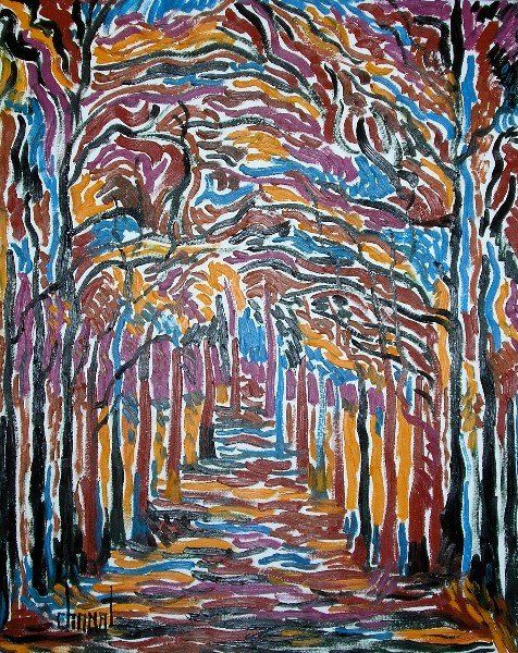 Painting titled "SOUS BOIS" by Thierry Chanal, Original Artwork, Other