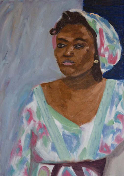 Schilderij getiteld "Ghanaian Woman In C…" door The Hammer, Origineel Kunstwerk, Olie