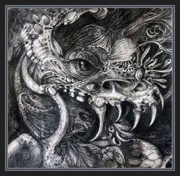 Dessin intitulée "Cherubim Of Beasties" par The Mystic Otto Rapp, Œuvre d'art originale, Autre