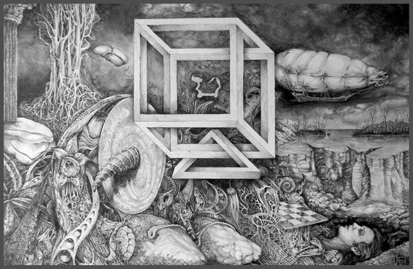 Tekening getiteld "Axis Mundi - Earth…" door The Mystic Otto Rapp, Origineel Kunstwerk, Anders