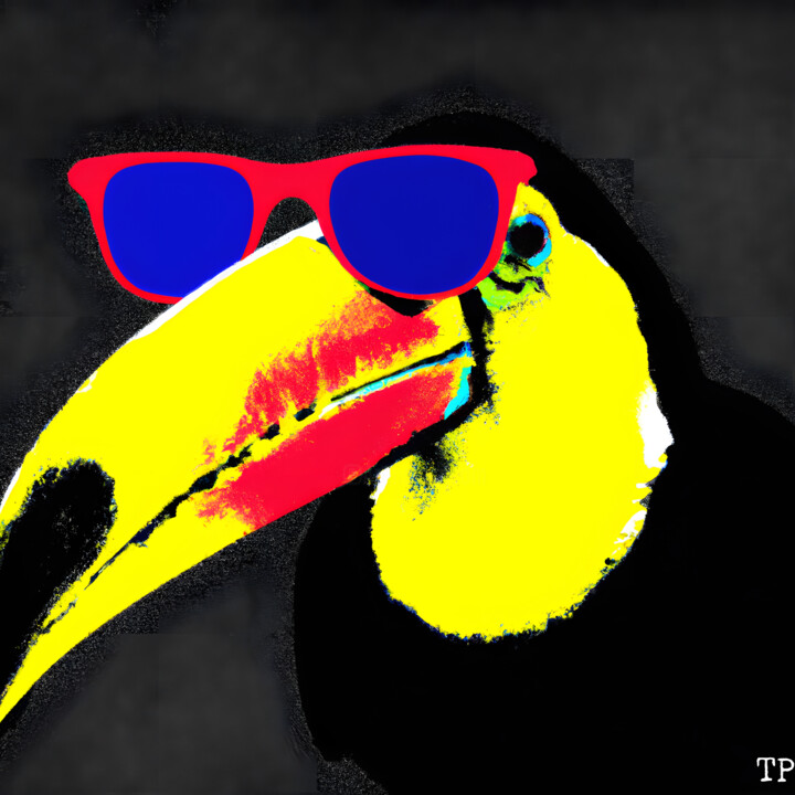 Artes digitais intitulada "Tucan yellow" por The Pixler, Obras de arte originais, Trabalho Digital 2D