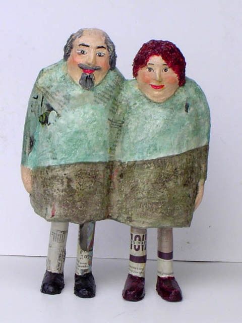 Sculpture titled "couple 4" by Thérèse Brandeau, Original Artwork, Paper