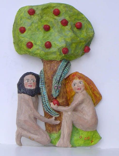 Sculpture intitulée "Adam et Eve" par Thérèse Brandeau, Œuvre d'art originale, Papier