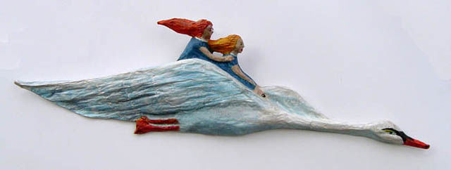 Sculpture intitulée "cygne" par Thérèse Brandeau, Œuvre d'art originale, Papier
