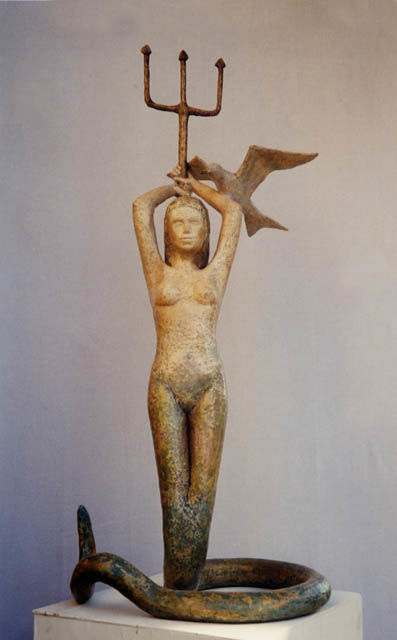 Sculpture titled "siréne" by Thérèse Brandeau, Original Artwork, Paper