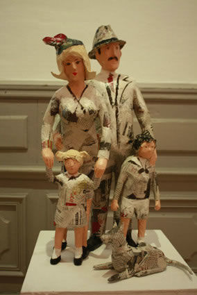 Scultura intitolato "famille" da Thérèse Brandeau, Opera d'arte originale